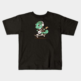 Skater Bassist Gecko Kids T-Shirt